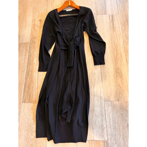 SIMKHAI Skyla Long Sleeve black Wrap Sweater Dress SIZE M - Picture 7 of 8